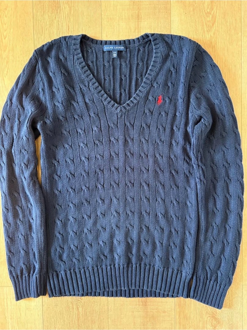 Ralph Lauren Cable-Knit V-Neck Sweater - Picture 2 of 3